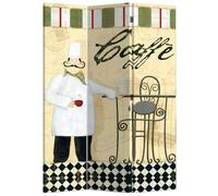 Paravento Separè 3 Pannelli 120x180cm Tela Stampata Tosini Caffè