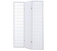 Paravento Separè 3 Pannelli 130,5x178cm in Legno Tosini Bianco