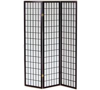 Paravento Separè 3 Pannelli 130,5x178cm in Legno Tosini Nero