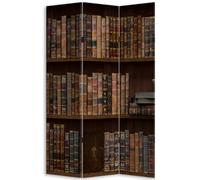 Paravento Separe 3 Pannelli Stampa Fronte Retro Libreria Antic Divisorio 180x120