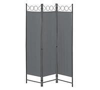 Paravento/Separè Decorativo per Interni/Balcone, 171 x 120 cm (AxL) Divisorio a 3 Pannelli per Camera da Letto/Studio Medico - Struttura Pieghevole - Grigio Scuro
