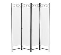 Paravento/Separè Decorativo per Interni/Balcone, 171 x 160 cm (AxL) Divisorio a 4 Pannelli per Camera da Letto/Studio Medico - Struttura Pieghevole - Bianco