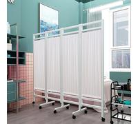 Paravento Separe divisorio Pannelli divisori Schermo privacy ospedaliero pieghevole a 4 pannelli, Divisorio portatile di ispezione del reparto con ruote, Pannello divisorio medico mobile di bellezza d