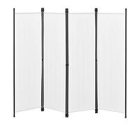 Paravento/Separè per Interni/Balcone, 171 x 200 cm (AxL) Divisorio a 4 Pannelli per Camera da Letto/Studio Medico - Struttura Pieghevole - Bianco