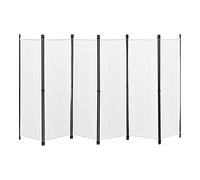 Paravento/Separè per Interni/Balcone, 171 x 300 cm (AxL) Divisorio a 6 Pannelli per Camera da Letto/Studio Medico - Struttura Pieghevole - Bianco