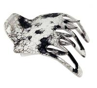 Parcelona Fermaglio per capelli a forma di zampa francese, bianco, nero, ampio lato scorrevole nella mascella (bianco nero)