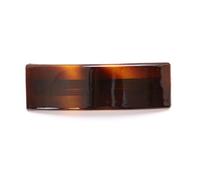 Parcelona French Rectangular Wide Bar Celluloid Tortoise Shell Glossy Automatic Hair Clip Barrette by Parcelona