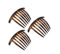 Parcelona French Twist Large Shell Brown 7 Denti Large Celluloid Acetato Set di 3 Pettini laterali per capelli