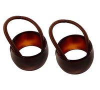 Parcelona Set di 2 elastici per capelli francesi con guscio di tartaruga marrone, piccoli, in celluloide, flessibili, per ragazze, coda di cavallo, accessori per capelli da donna