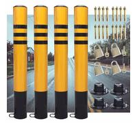 parcheggio, 1 2 4 pz Barriera di sicurezza for vialetti e marciapiedi/Paletto stradale, con viti e serrature, for parcheggi/strade(4 Pcs,7.6x50cm/3x17inch)