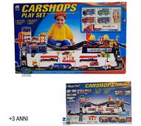 PARCHEGGIO OFFICINA PAESAGGIO PER AUTO TIR CON DETTAGLI REALI PER BAMBINI