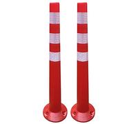 parcheggio, Paletto di sicurezza for parcheggio auto - 2 pezzi, palo di segnalazione fisso da 75 cm, palo di isolamento, guardrail(White)