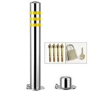 parcheggio, Paletto di sicurezza for parcheggio auto con lucchetto, coni stradali riflettenti in acciaio inox