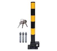 Parcheggio pieghevole | Manuale di facile utilizzo | Paletto anti-parcheggio | Palo di barriera for parcheggio con fissaggio a vite e serratura a chiave(Black-yellow)
