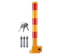 Parcheggio pieghevole | Manuale di facile utilizzo | Paletto anti-parcheggio | Palo di barriera for parcheggio con fissaggio a vite e serratura a chiave(Yellow-red)