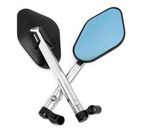 Parcheggio Specchietti Specchietto Retrovisore Laterale Per Moto Per Suzuki B-King GSF1250 GSF600 Gladius SFV650 SV650 SV1000 GSR600 Specchio A Campo Ampio(Argento)