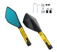 Parcheggio Specchietti Specchietto Retrovisore Laterale Per Moto Per Yamaha XVS950 XV1900 XVS1300 FZ8 FZ1 FZ-6 R, Girevole, Con Montaggio Su Manubrio, Convesso(Oro)