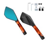 Parcheggio Specchietti Specchietto Retrovisore Laterale Per Moto Per Yamaha XVS950 XV1900 XVS1300 FZ8 FZ1 FZ-6 R, Girevole, Con Montaggio Su Manubrio, Convesso(Arancia)