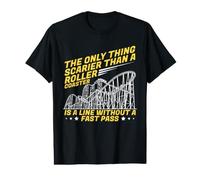 Parco a Tema Roller Coaster Line Thrill Ride Humor Maglietta con Stampa Grafica Economica