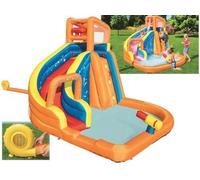 Bestway Piscina parco acquatico turbo splash, mis. 365x320x270 cm, scivolo d'acqua, cannone spara acqua, muro di scalata, include soffiatore ad aria, picchetti di ancoraggio e borsa per il trasporto