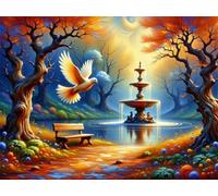 Parco Autunnale Puzzle 2000 Pezzi per Adulti e Ragazzi, Puzzles Classico, Puzzle Adulti 2000 pezzi Piccioni, Decorazione Casa, Idea Regalo Creativa e Divertente, Intrattenimento Antistress 100x70cm