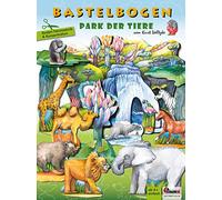 ATELIER COLOR Parco degli animali set artigianato per i bambini da 5+ anni per ritagliare e creare da carta con figure elefante, leone, zebra bricolage giocattoli modello 3D