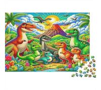 Parco dei Dinosauri Cartone Puzzle 1000 Pezzi Carta per Adulti Mondo Preistorico Gioco di Puzzle 1000 Pezzi Relax Famiglia Decorazione Regalo 38x26cm/1000pcs