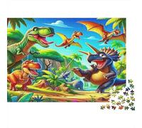 Parco dei Dinosauri Giurassico Puzzle 1000 Pezzi Carta per Adulti Foresta Tropicale Preistorica Puzzle per Adulti Relax Famiglia Regalo Decorazione 70x50cm/1000pcs
