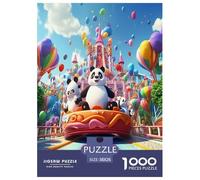 Parco dei Divertimenti | Panda Puzzle Da 1000 Pezzi, Gioco Educativo Impegnativo Anti-Stress Per Adulti E Ragazzi, Unica Decorazione Per La Casa | Regalo 38x26cm/1000pcs