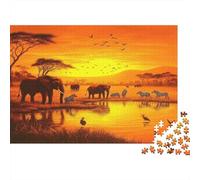 Parco della fauna africana Puzzle 1000 Pezzi In Colori Brillanti, Un Classico Puzzle A Pezzi Per Enigma Di Abilità Logica, Ideale Per Attività in Famiglia, Regalo Per L'inaugurazione Di Casa Puzz