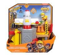 Rubble & Crew, set di gioco Launch & Spin Spaceship con personaggio giocattolo Rubble in uniforme da operaio, giocattoli per bambini dai 3 anni in su