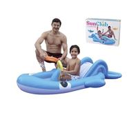 PARCO GIOCHI ACQUATICO GONFIABILE SCIVOLO PISCINA BLUE WHALE 210X130X35CM 57166