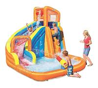 Parco giochi gonfiabile su larga scala della casa di rimbalzo gonfiabile di sicurezza e salute del castello gonfiabile del tessuto ispessito con la pistola ad acqua dell'acquascivolo