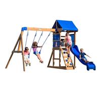 Parco giochi in legno Aurora con scivolo