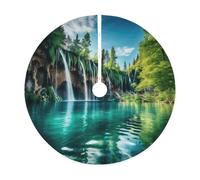 Parco nazionale dei laghi di Plitvice, gonna per albero di Natale, decorazione natalizia, ideale per Capodanno e altre celebrazioni annuali