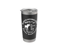 Parco nazionale del ghiacciaio Alce Vintage Mountain Adventure Bicchiere termico in acciaio inox doppia parete