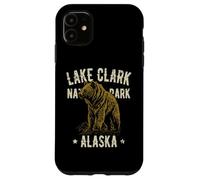 Parco nazionale del lago Clark, Alaska, USA Bear, design vintage Custodia per iPhone 11