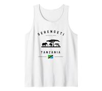 Parco Nazionale del Serengeti Tanzania Bandiera Safari Elefanti Canotta
