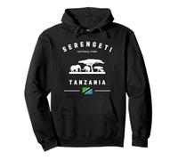 Parco Nazionale del Serengeti Tanzania Bandiera Safari Elefanti Felpa con Cappuccio