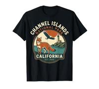 Parco Nazionale delle Isole del Canale California Vintage Fox & Eagle Maglietta