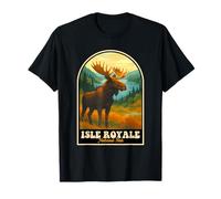 Parco nazionale dell'Isle Royale Design con alce selvatica Maglietta