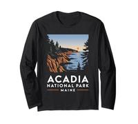Parco Nazionale di Acadia Retro Maine Escursionismo Vacanze Art Maglia a Manica
