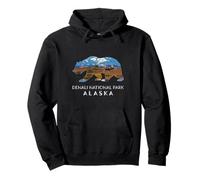 Parco nazionale di Denali Alaska Bear Scene con alce di montagna Felpa con Cappuccio