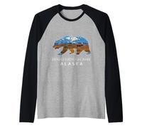 Parco nazionale di Denali Alaska Bear Scene con alce di montagna Maglia con Maniche Raglan
