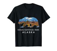 Parco nazionale di Denali Alaska Bear Scene con alce di montagna Maglietta
