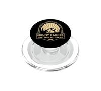 Parco nazionale di Mount Rainer Washington Retro Sunburst Grafica PopSockets PopGrip per MagSafe