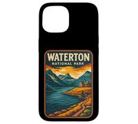 Parco nazionale di Waterton in stile vintage Custodia per iPhone 15