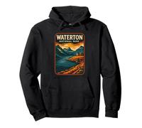 Parco Nazionale di Waterton in Stile Vintage Felpa con Cappuccio