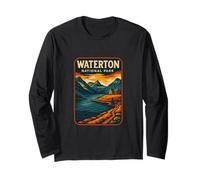 Parco Nazionale di Waterton in Stile Vintage Maglia a Manica