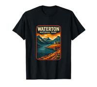 Parco Nazionale di Waterton in Stile Vintage Maglietta